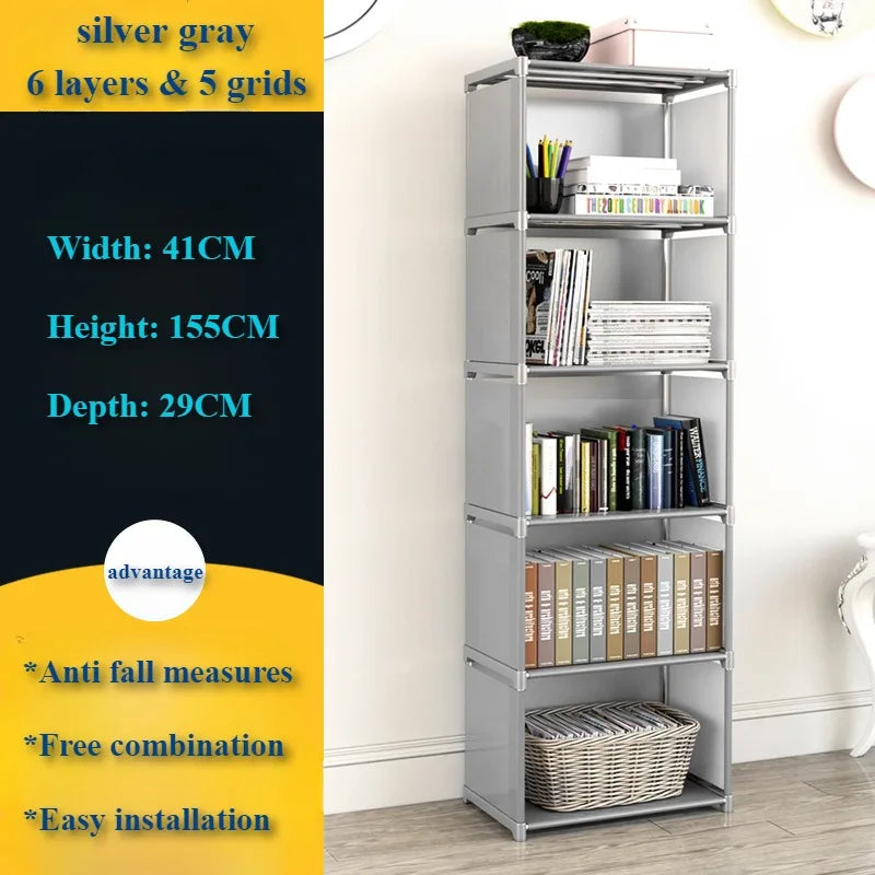 Simple Multi-Layer Bookshelf Closet Organizer